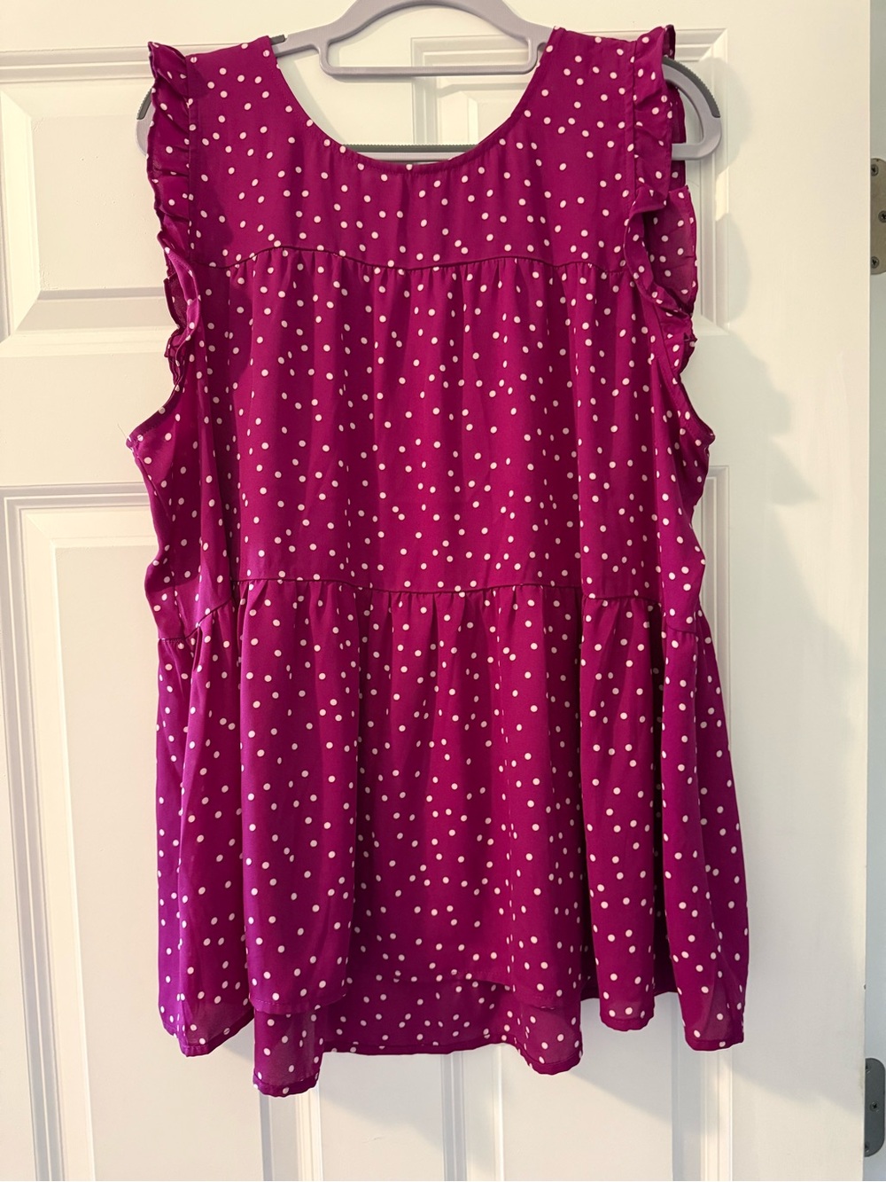 Maurices Women’s Polka Dot Ruffle Sleeve Top